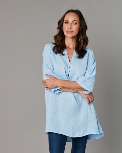 Linen Button Blouse
