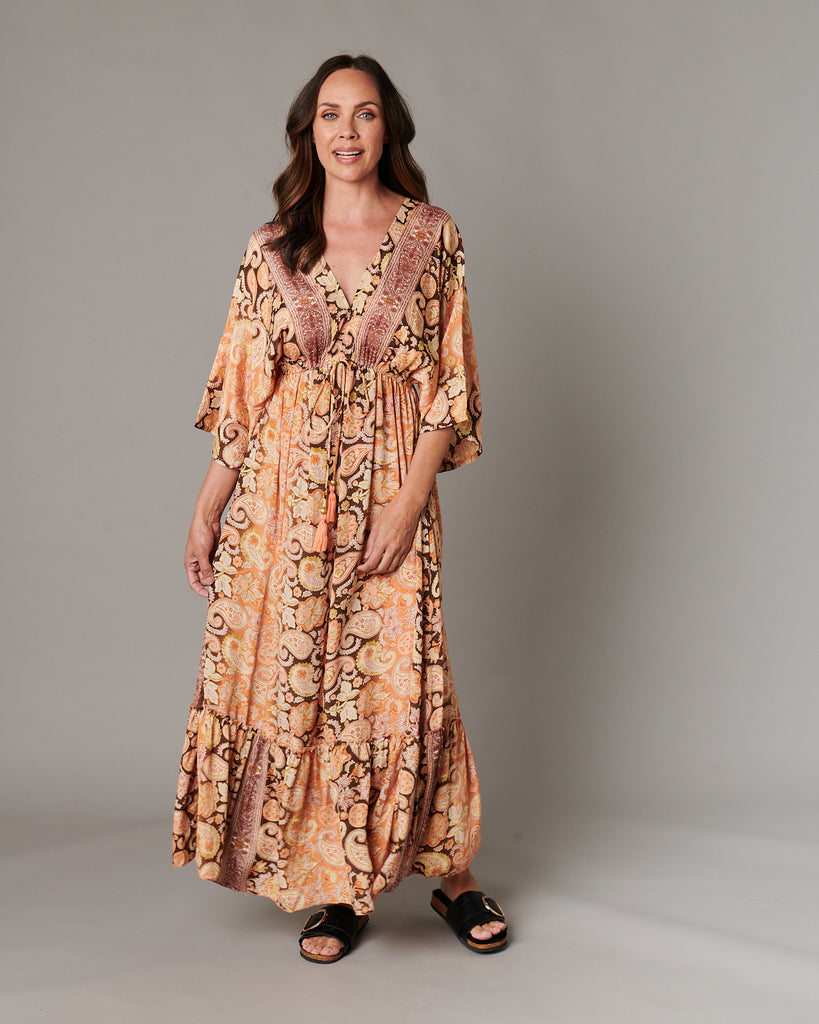 bohemian maxi dress uk Boho Paisley Maxi Dress – Miss Sugar